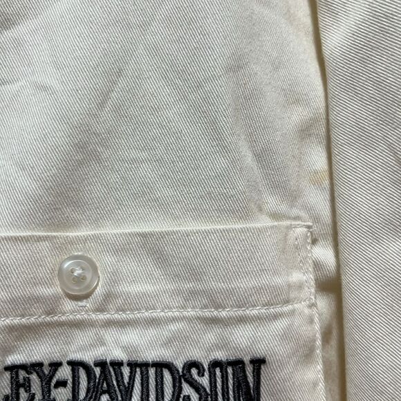 Harley-Davidson Cream Shirt Button Down Soft Twill NWT* VTG Hong Kong - Picture 6 of 10